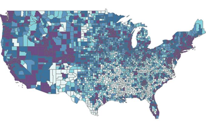 Poverty and Access to Internet, by County